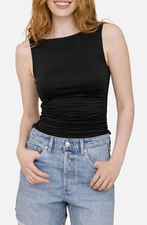 Blu Pepper Side Ruched Tank in Black at Nordstrom Rack, Size Medium