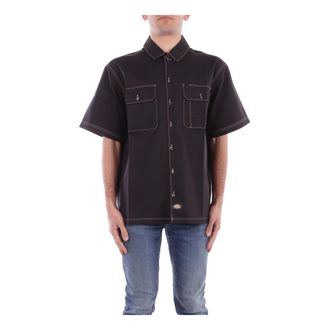 Dickies Heren, Overhemden, Zwart, Maat: S Katoen