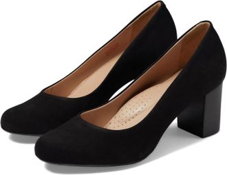 Marc Joseph New York Midtown Pump Womens Black Nubuck Block Heel RHS5456