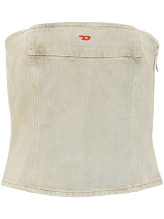 Diesel De-Ville denim bandeau top - women - Cotton - M - Green