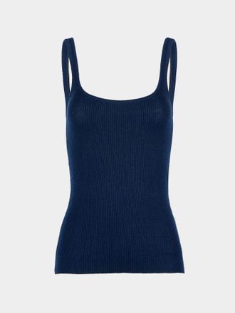 Ryan Roche Womens Cashmere Featherweight Ribbed Tank Top Size: M