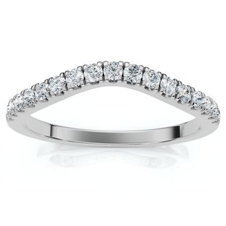 Pompeii3 Curved Accent Diamond Guard Ring 14k Gold Lab Grown