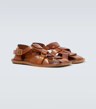 Versace Souvenir leather fisherman sandals