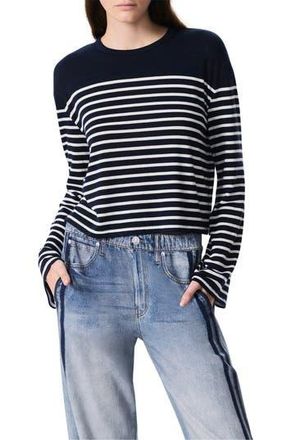 Rag & Bone The Knit Stripe Long Sleeve T-Shirt in Navy Ivory at Nordstrom Rack, Size Small