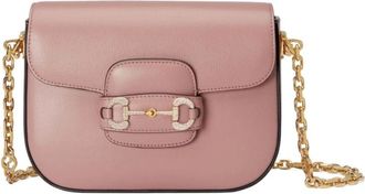Gucci Horsebit 1955 Mini Bag - Dames - Schoudertassen - Roze - ONE Size - Katoen - Tassen