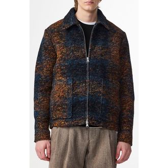 Nn.07 Gael 8267 Wool Blend Jacquard Shirt Jacket in Blue Multi at Nordstrom Rack, Size X-Large