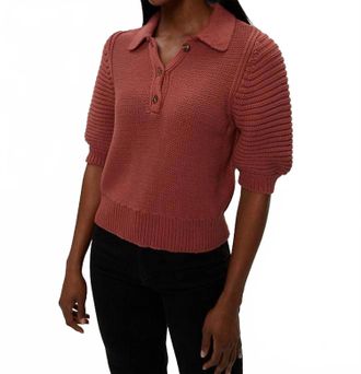 Michael Stars Marley Collared Popover Sweater In Muse