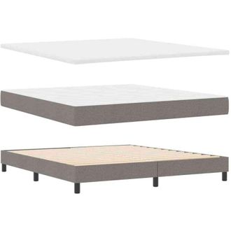 vidaXL Cama Box Spring Con Colch&oacute;n Con Colch&oacute;n Taup&eacute; 180 X 200 Cm Tela Vidaxl