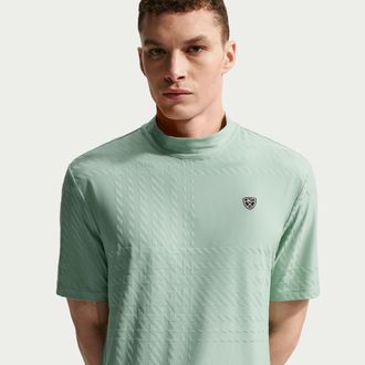 Nike Mens Tartan Dri-FIT Golf Top in Green | II0784-006
