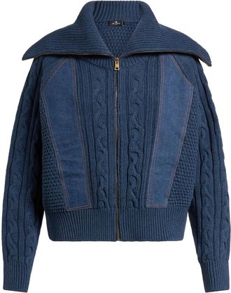 Etro panelled cardigan - Blue