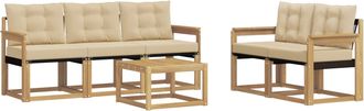 vidaXL Conjunto De Sof&aacute;s De Exterior 6 Uds. Y Beige Vidaxl