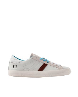 D.A.T.E. Hill Low Vintage Calf Sneakers in White Turquois