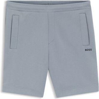 BOSS Logo-embroidered shorts in cotton-blend pique jersey