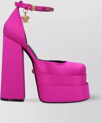 Versace satin platform pumps