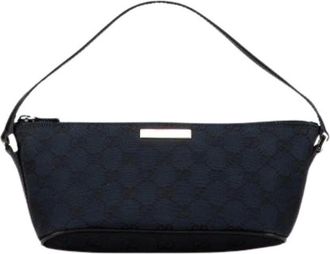 Gucci Pre-owned Shoulder Bags, female, Blue, Size: ONE SIZE Pre-owned Canvas Shoulder Bag