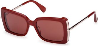 Max Mara MM0166 69S Womens Sunglasses Burgundy Size 53