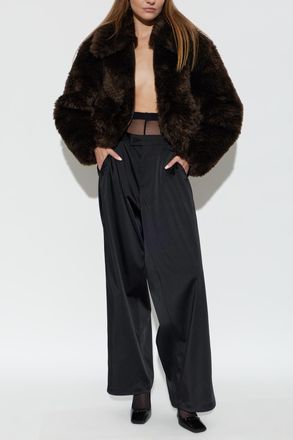 The Mannei Loose-fitting Satin Trousers, Womens, Black