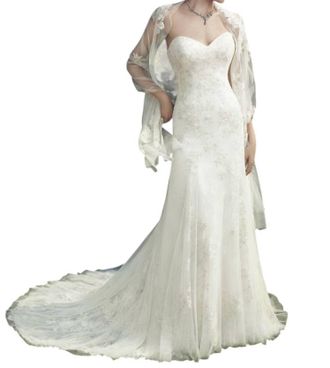 Casablanca Lace Appliqu&eacute; A-Line Gown In Ivory/ivory/silver