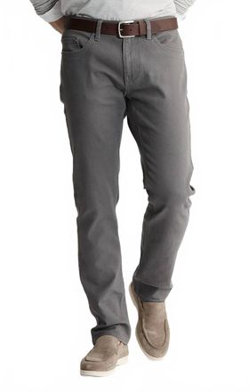 Jachs NY Straight Fit Stretch Bull Denim Pants In Grey
