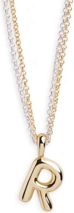 Argento Vivo Puffy A Initial Pendant Necklace in Two Tone at Nordstrom