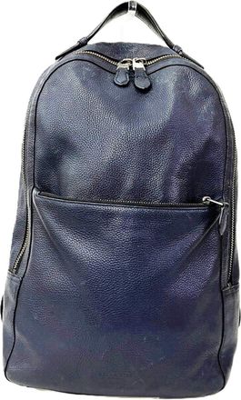 Coach Navy Leather Backpack (Pre-Owned)