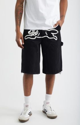 Icecream Angelo Logo Detail Denim Utility Shorts in Black Caramel at Nordstrom, Size 38