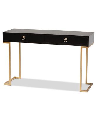 Baxton Studio Beagan Wood And Gold Metal 2-Drawer Console Table