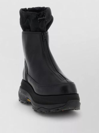 sacai nylon zip up platform ankle boots