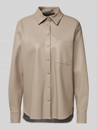 Christian Berg Regular Fit Bluse in Leder-Optik in Taupe, Gr&ouml;&szlig;e 40