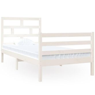 Berkfield Home Bed Frame White 90x190 cm Single Solid Wood