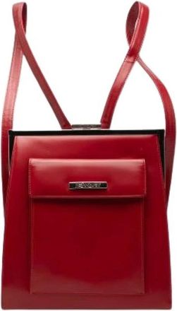 Saint Laurent Pre-owned Leather Backpack - Dames - Vintage Rugzakken - Rood - ONE Size - Leer - Vintage
