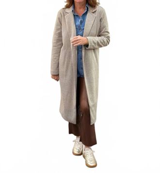 Dylan Logan Knit Coat In Brown