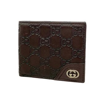 Gucci Brown Leather Bill Wallet (Bi-Fold) (Pre-Owned)