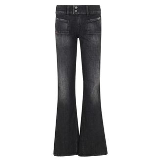 Diesel Flared Jeans, female, Black, Size: W28 Flared Jeans