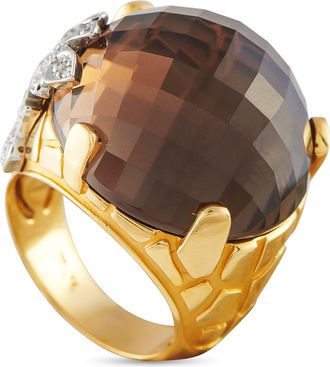 Carrera y Carrera Giraffe 18K Yellow Gold Smokey Quartz Ring CC09-060326