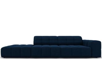 BLOOMINGLOFT 3-Sitzer Design Sofa Chicago mit Ottomane Links, Samtbezug