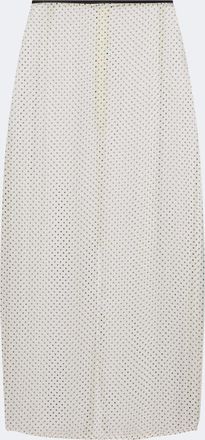 Hunza G Polka-dot sheer midi skirt