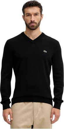 Lacoste V-hals Gebreid - Heren - V-hals truien - Zwart - S - Katoen - Truien & Vesten