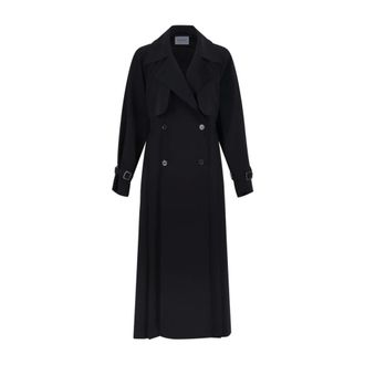 Max Mara Double-Breasted Wool Coat - female - Max Mara - Trench Coats - Blue - 2XS - Coats