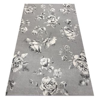 RugsX Alfombra Gnab 60642653 Flores Rosas Gris / Blanco Grey 160x230 Cm