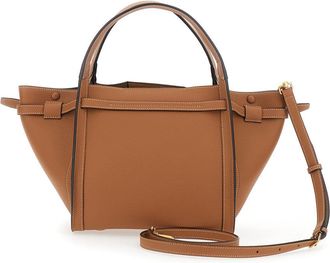 Tod's Womens Tote Bag T Timeless Brown Calfskin Calf Leather