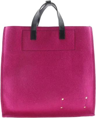 Saint Laurent Tweedehands Canvas handtassen - Dames - Vintage Shopper - Roze - ONE Size - Leer - Vintage