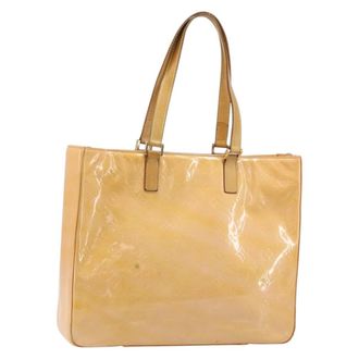 Louis Vuitton Columbus Monogram Vernis Beige Patent_Leather Handbag (Pre-Owned)
