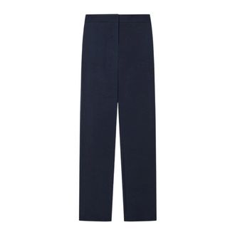 Emporio Armani Straight Trousers, female, Blue, Size: 2XS Straight Trousers in Washed Twill