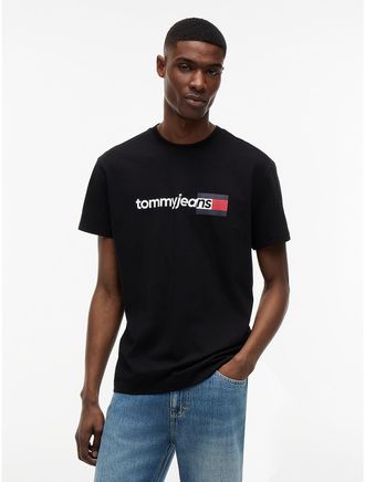 Tommy Hilfiger Mens Tommy Jeans Logo T-Shirt - Black - XXL