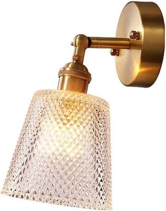 OEM Applique Murale - Vidrio Soplado A Mano - Lat&oacute;n - E27 - 12,5 X 23 Cm - Para Sal&oacute;n Dormitorio Cuarto De Ba&ntilde;o Restaurante - 1 Unidad