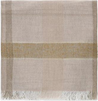 PESERICO Sciarpa a quadri con frange - Toni neutri