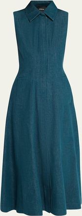 Akris Sleeveless Denim Midi Shirtdress