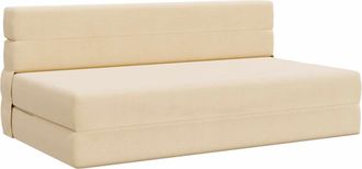vidaXL Sof&aacute; Cama Plegable Crema 152 X 86,5 X 60 Cm Tela Vidaxl