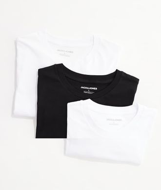 Jack & Jones oversize T-shirt 3 pack in white & black-Multi